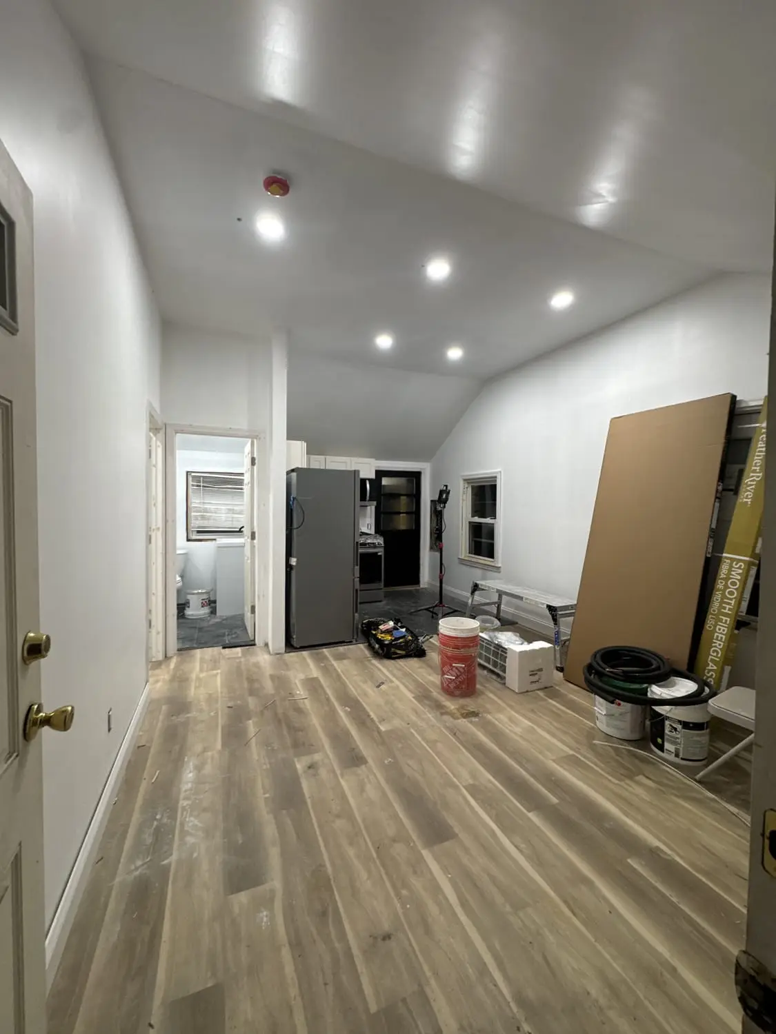 Bright interior hallway after a clean, professional repaint