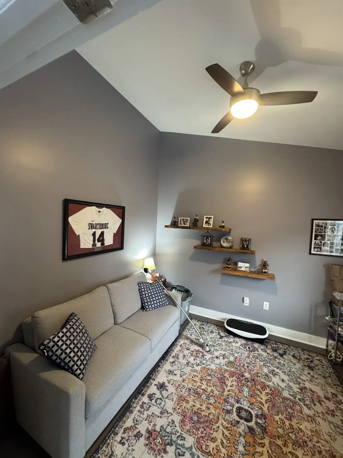 Freshly painted living room with crisp white trim in a Suffolk County home